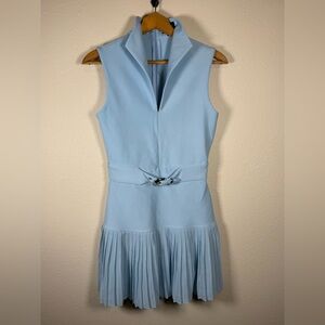 Carbon38 Light Blue Pleated Hem Sleeveless Dress